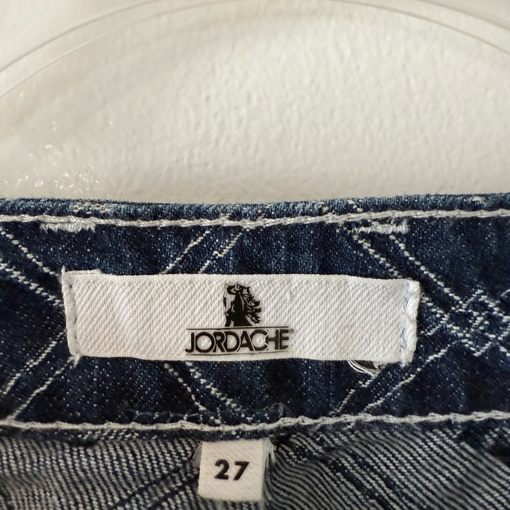 Jordache Signature Logo JACQUARD HIGH-RISE SLIM High Blue Jeans - Picture 6 of 9
